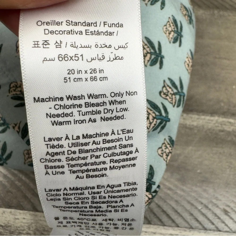 West Elm Blossom Pillow Sham Standard (1) Blue Multicolor Cut Tags Read NWOT